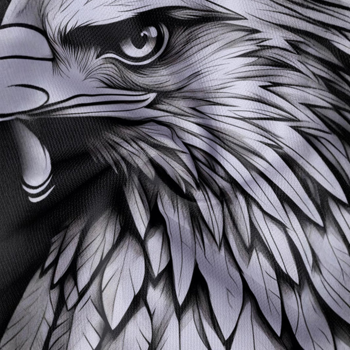 Herren Poloshirt mit eindrucksvollem Greifvogel-Motiv Echoarchiv