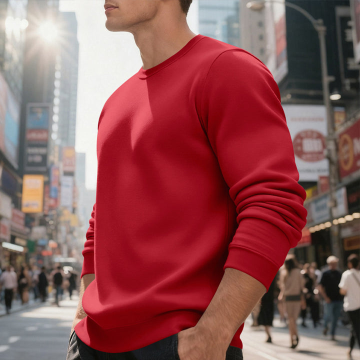 Herren lässiger Sweatpullover mit Rundhals-Ausschnitt und bequemen Bündchen Echoarchiv