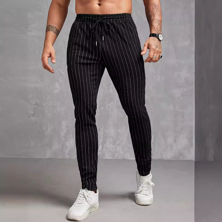 Herren moderne Lounge-Hose mit elastischem Bund und dekorativen Streifen Echoarchiv
