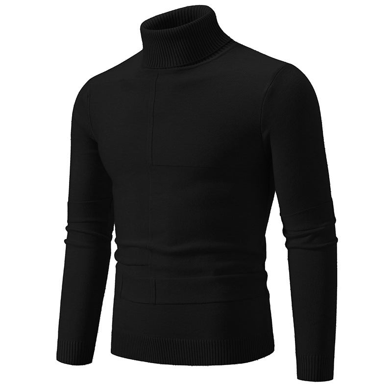 Herren eleganter Rollkragenpullover mit modernem Zopfmuster Echoarchiv