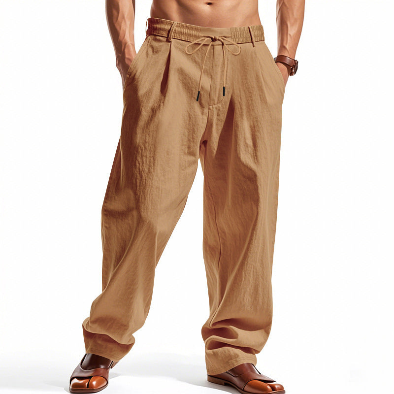Herren elegante und lockere Freizeithose mit elastischem Bund und praktischen Taschen Echoarchiv