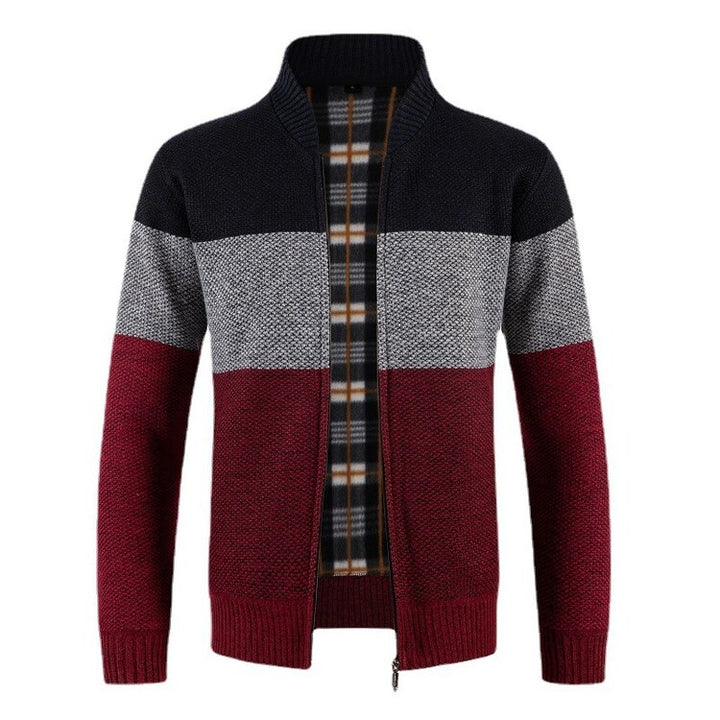 Herren Strickjacke mit strukturiertem Design und modernem Kragen Echoarchiv