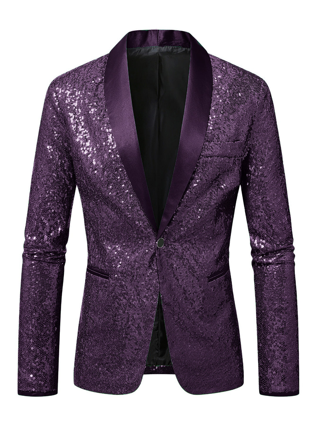 Herren Funkelnder Paillettenblazer mit modernem Schnitt Echoarchiv