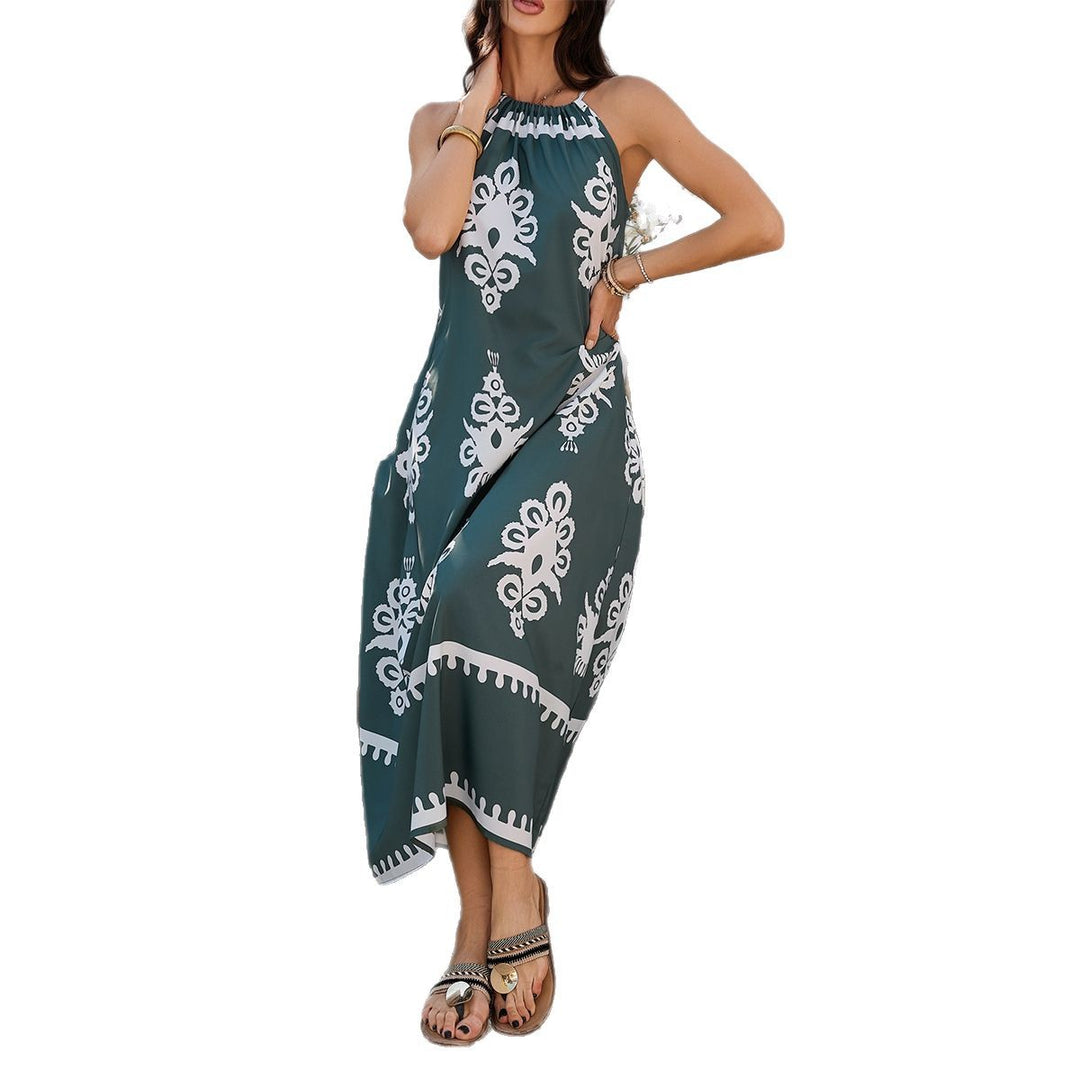 Damen Halterkleid mit verspieltem Muster und asymmetrischem Saum Echo Archiv