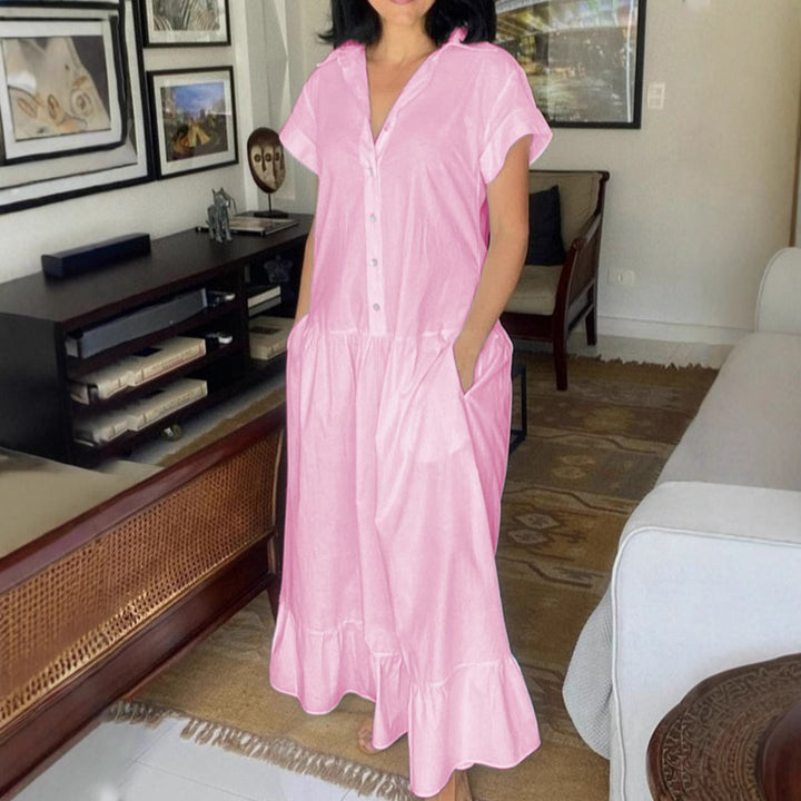 Damen Maxikleid mit Knopfleiste und praktischen Taschen Echo Archiv