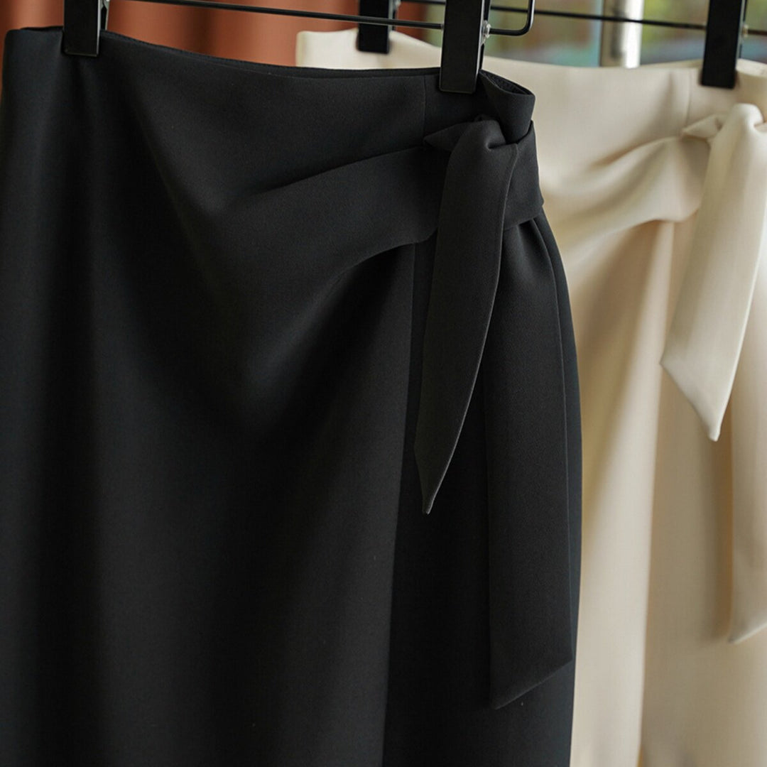 Damen Eleganter Wickelrock mit Taillenbindung Echoarchiv
