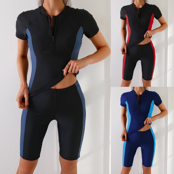 Damen Sportliches Kurzarm-Schwimmanzug Echo Archiv