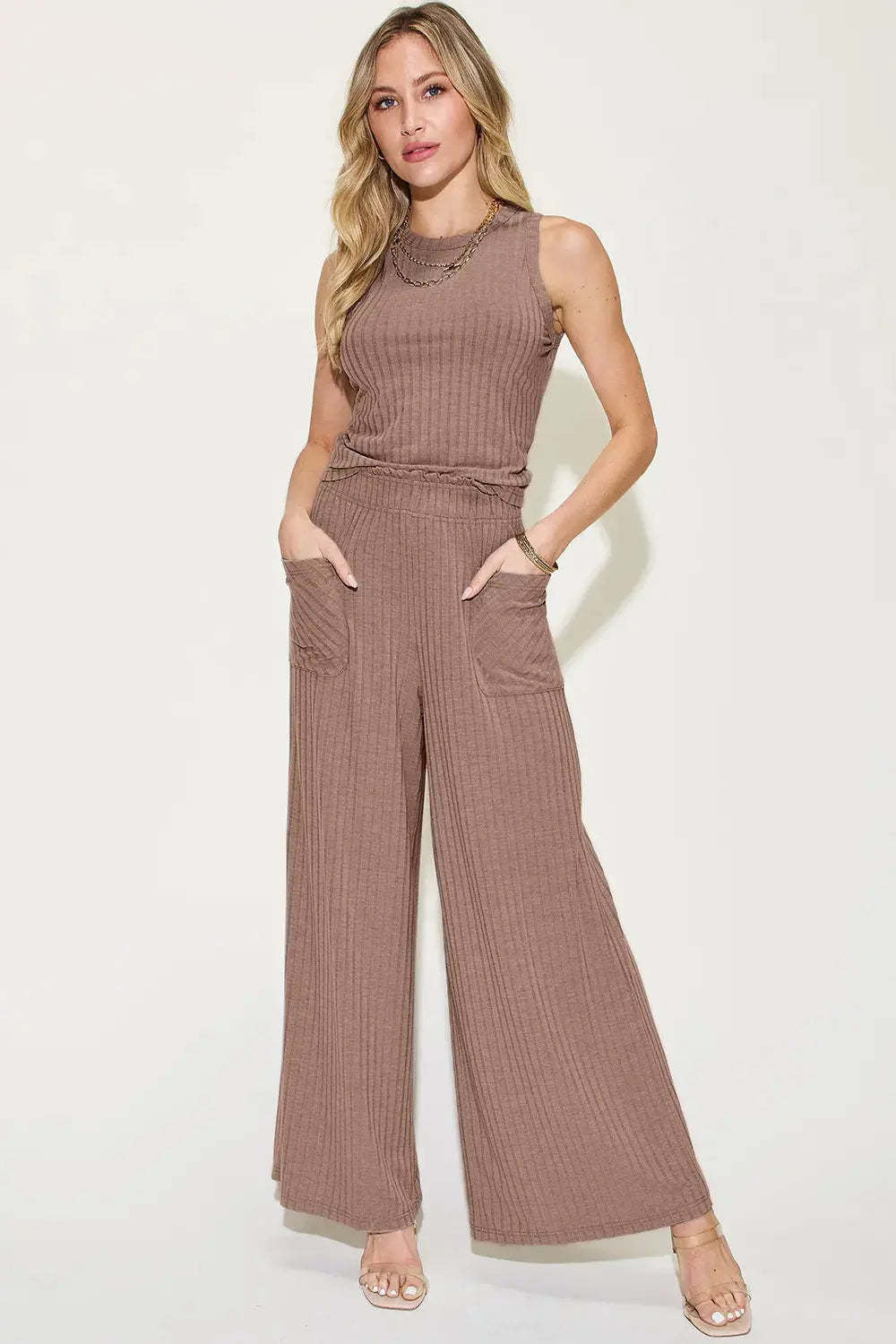 Damen lässiger Overall mit weitem Bein und praktischen Taschen Echo Archiv