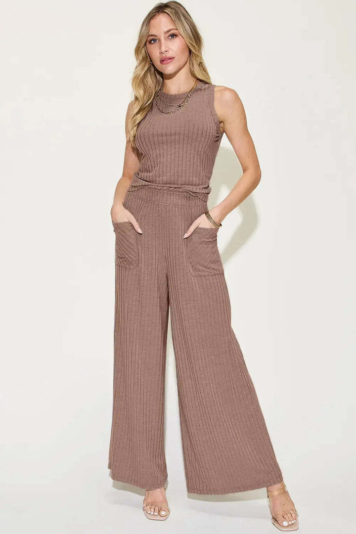 Damen lässiger Overall mit weitem Bein und praktischen Taschen Echo Archiv