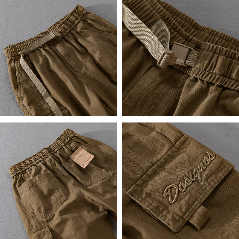 Herren Cargohose im Military-Look mit verstärkten Knien und elastischem Beinabschluss Echoarchiv