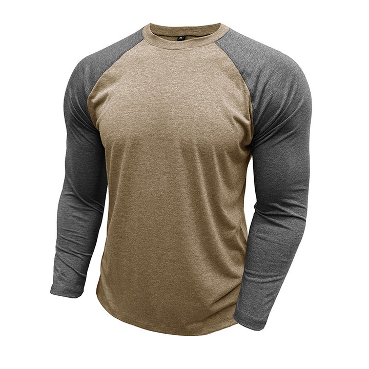 Herren Raglan-Langarmshirt aus atmungsaktivem Baumwollmix mit Kontrastärmeln Echoarchiv