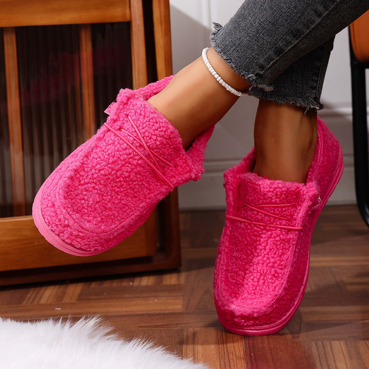 Damen Kuschelige Sherpa-Slipper mit flexibler Gummiaußensohle Echo Archiv