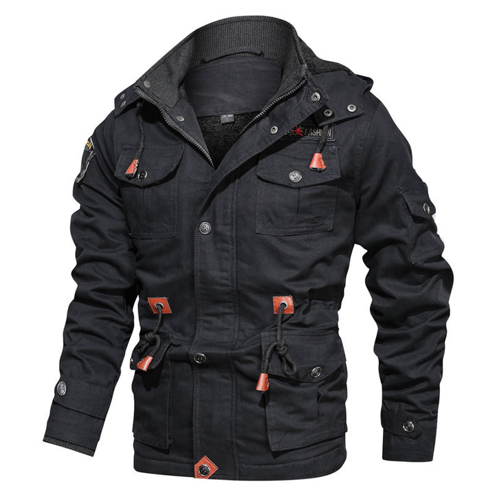 Herren Utility-Fieldparka aus Canvas mit Teddyfutter, Taillenkordel und Mehrfachtaschen Echo Archiv