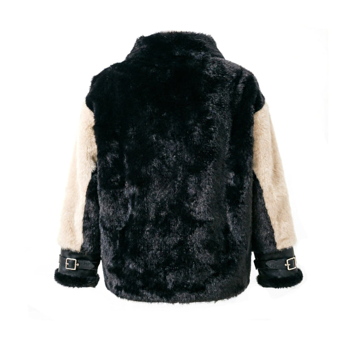 Damen Luxuriöse Kunstlederjacke mit Fellbesatz Echo Archiv