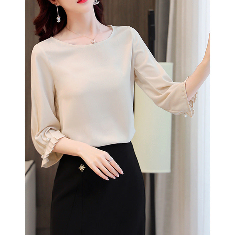 Damen Elegante Bluse mit Puffärmeln Echoarchiv