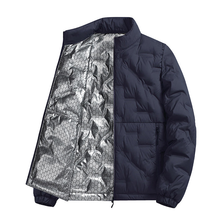 Herren Leichte gesteppte Thermojacke mit Stehkragen und Reißverschlusstaschen Echoarchiv