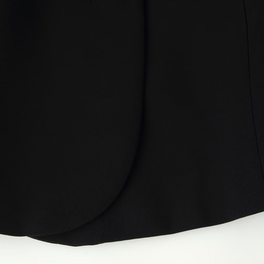 Damen Minimalistische Kurzjacke mit asymmetrischer Blende und Rundhalsausschnitt Echoarchiv
