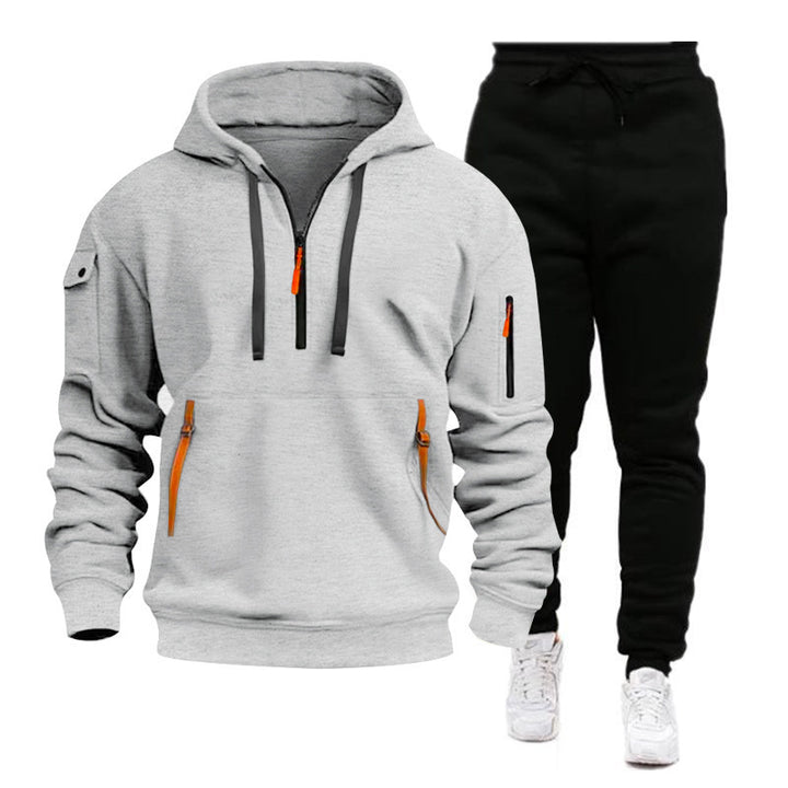 Herren Sportliches Hoodie-Set mit praktischen Reißverschlusstaschen und atmungsaktiven Eigenschaften Echoarchiv