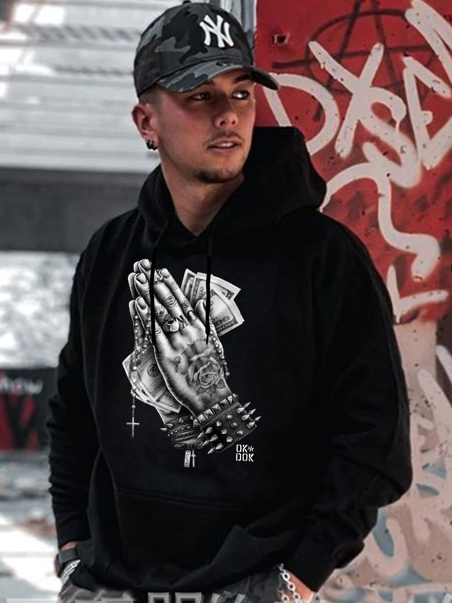 Herren Hoodie mit kreativem grafischen Druck Echoarchiv