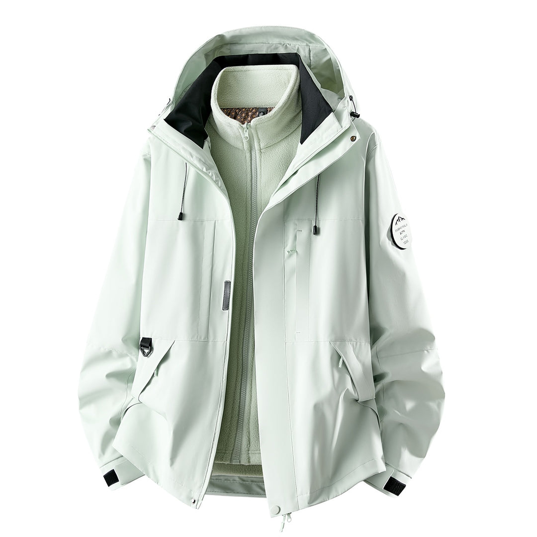 Damen Dreiteilige wasserdichte Outdoorjacke mit abnehmbarem Fleece-Innenlayer Echoarchiv