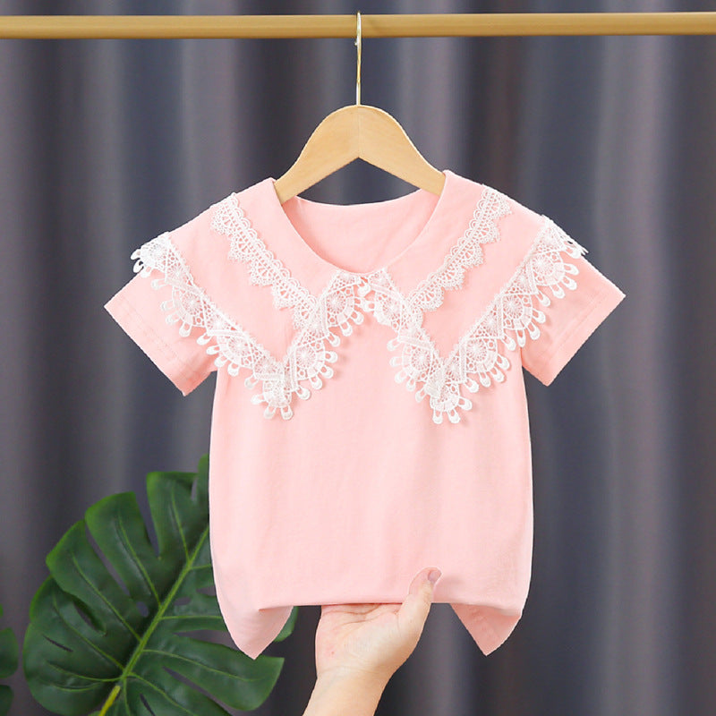 Damen T-Shirt mit Spitzenkragen Echo Archiv