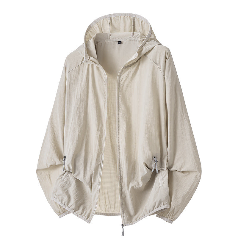 Herren leichte, winddichte Wanderjacke mit verstellbarem Kapuzenkragen und atmungsaktiven Einsätzen Echoarchiv