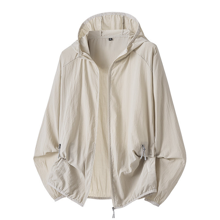 Herren leichte, winddichte Wanderjacke mit verstellbarem Kapuzenkragen und atmungsaktiven Einsätzen Echoarchiv