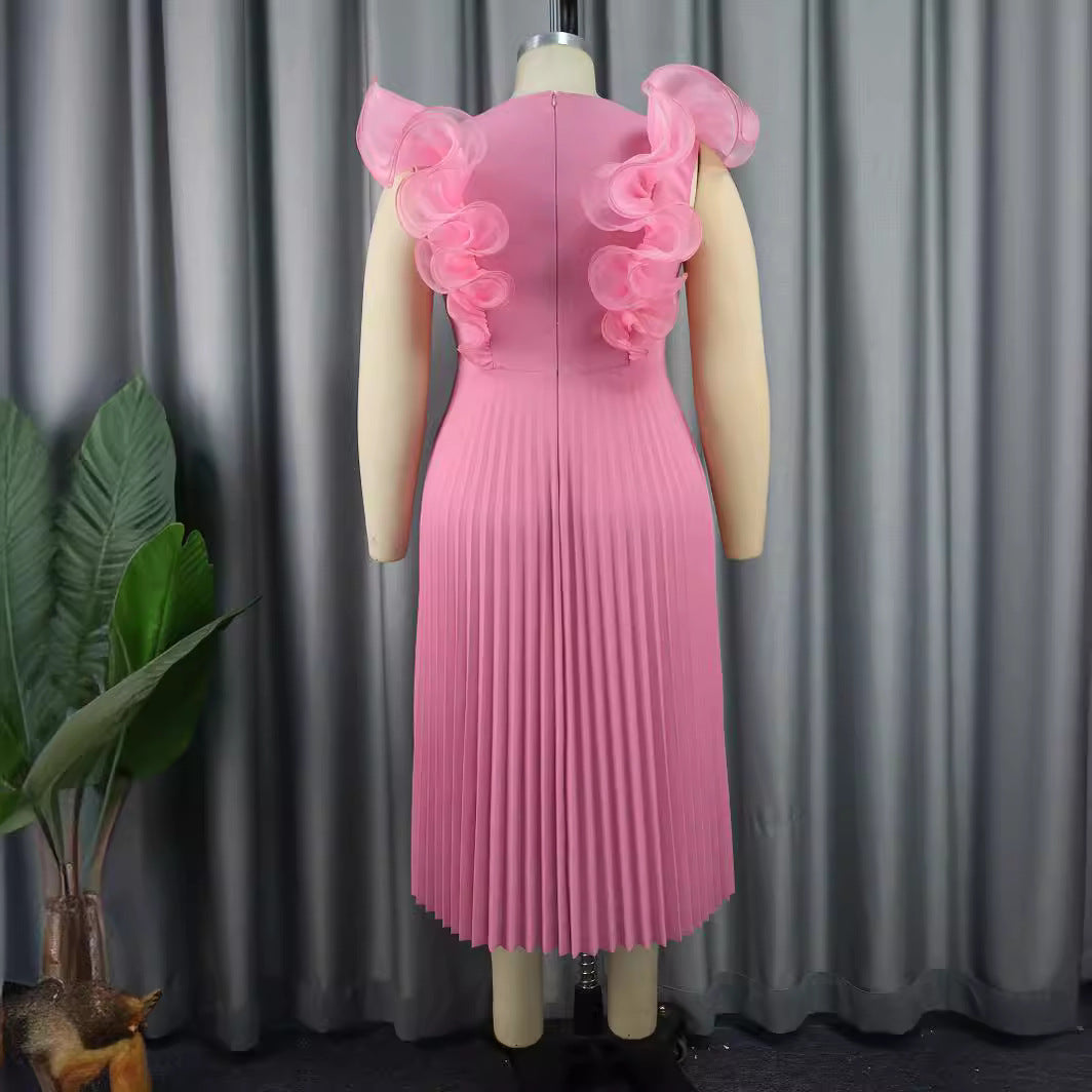 Damen Plissee Kleid mit voluminösen Rüschendetails Echo Archiv