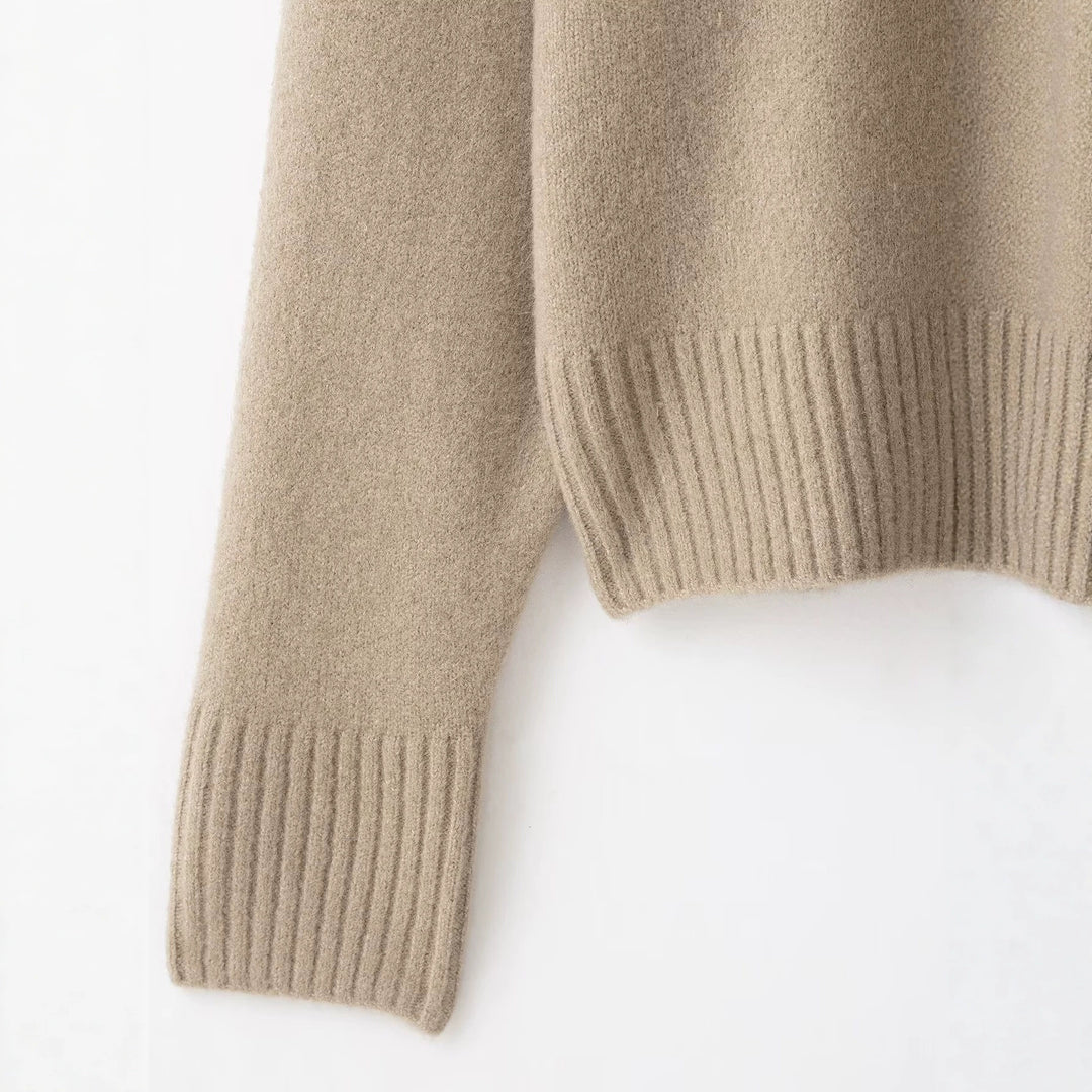 Damen Feiner Oversize-Pullover mit Rundhals und verlängerten Rippbündchen Echo Archiv