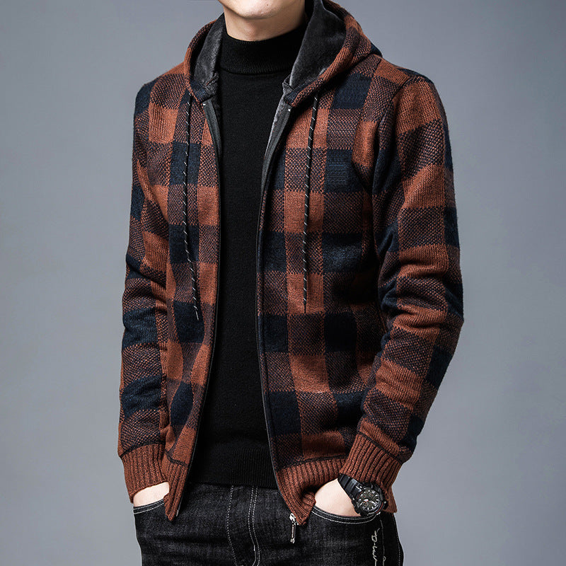 Herren Hooded Strickjacke Echoarchiv