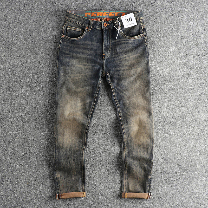Herren Slim-Fit Jeans mit lässigem Used-Look – Vardeno