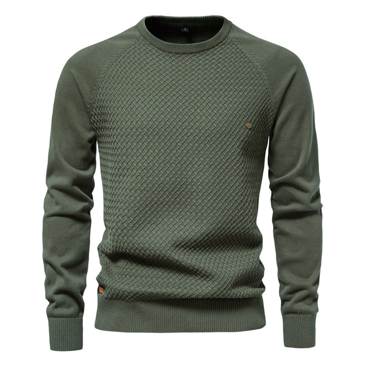 Herren Strickpullover mit modernem Strukturmuster und Rundhalsausschnitt Echoarchiv