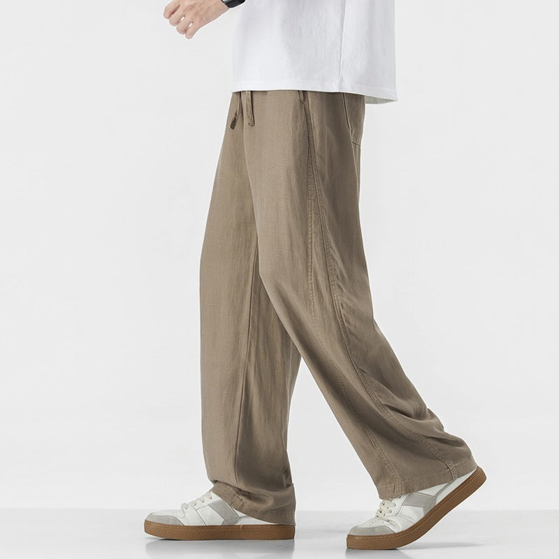 Herren Lässige und bequeme weite Leinenhose Echo Archiv