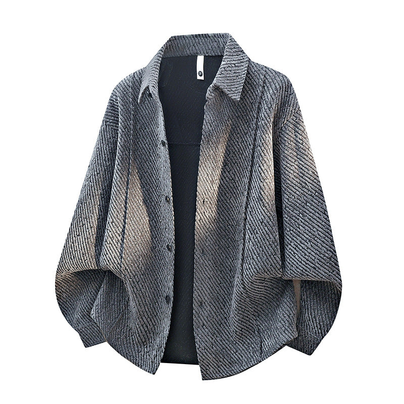 Frauen Overshirt-Jacke in großzügigem Schnitt mit Hemdkragen und strukturiertem Musterlook – Célinea