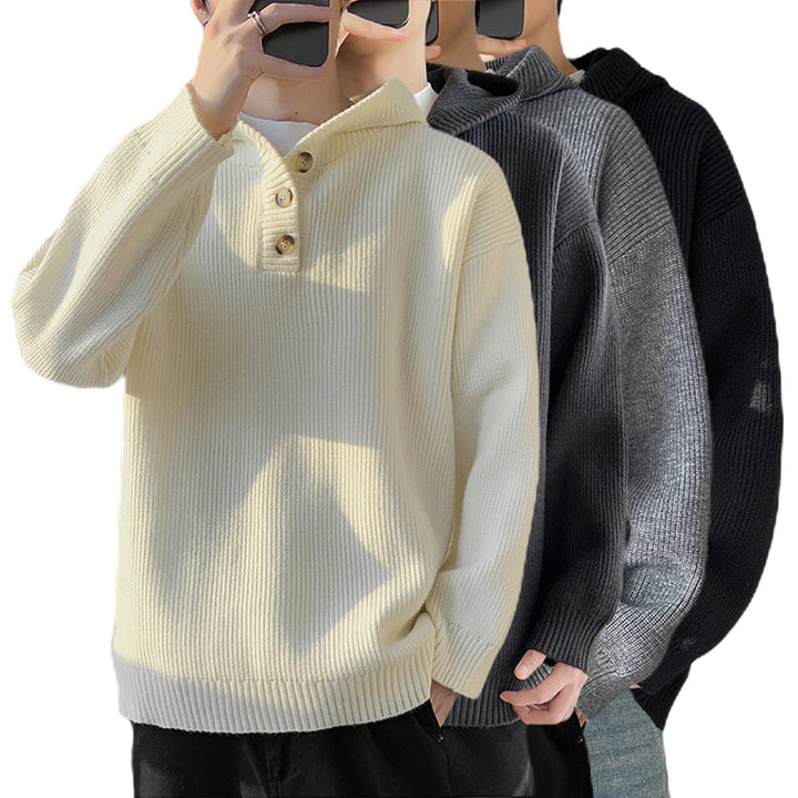 Herren Gemütlicher Hoodie mit Knopfdetails und Rippenstruktur Echo Archiv