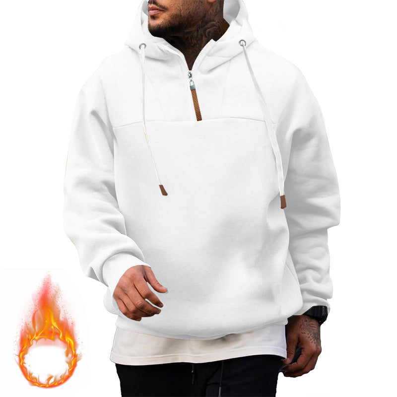 Herren Hoodie mit hohem Kragen und innovativem Reißverschluss Echoarchiv