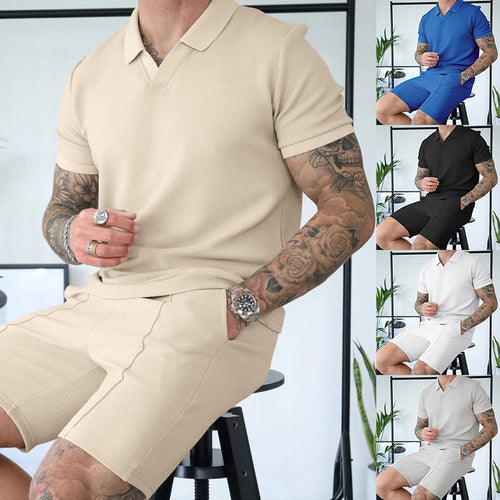 Herren Kurzarm Polohemd mit sportlichem Schnitt und Bundshorts Echoarchiv