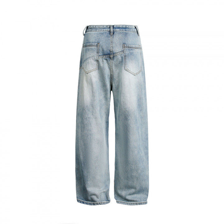 Damen Weite hochgeschnittene Baggy-Jeans mit geschwungenen Vornähten und aufgesetzten Taschen Echo Archiv