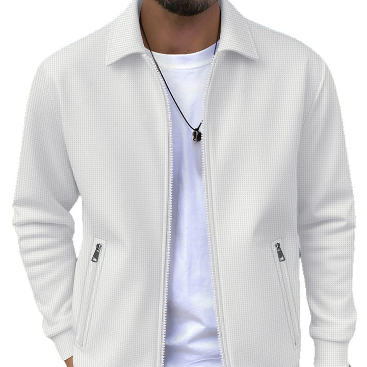 Herren moderne Freizeitjacke mit strukturiertem Design und praktischen Reißverschlusstaschen Echoarchiv