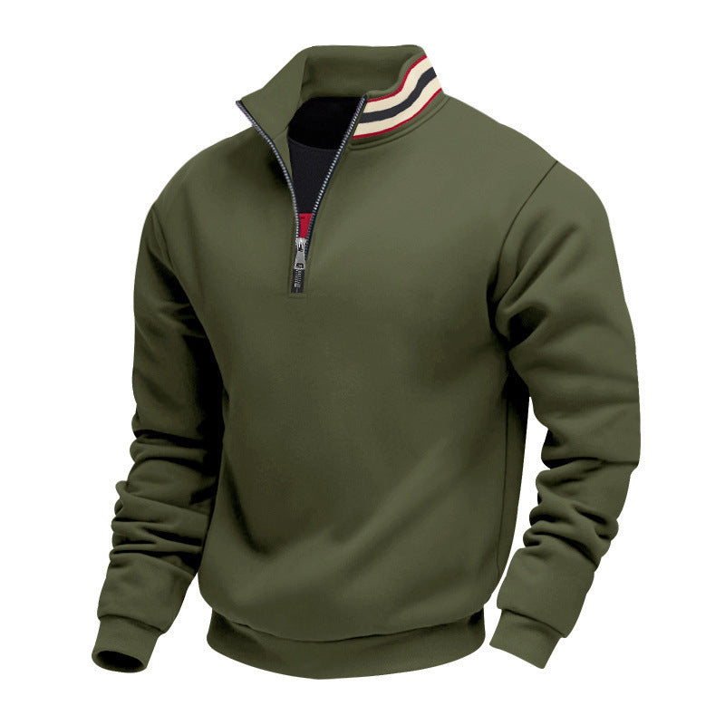 Herren nan Halbzip-Sweatshirt mit sportivem Ringkragen und weichem Fleece-Innenfutter Echo Archiv
