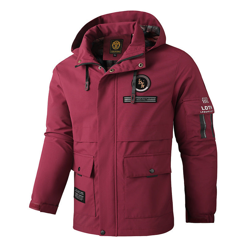 Herren nan urbaner Softshell-Parka mit Kapuze, verdecktem Zweiwege-Reißverschluss und Ärmeltasche Echo Archiv