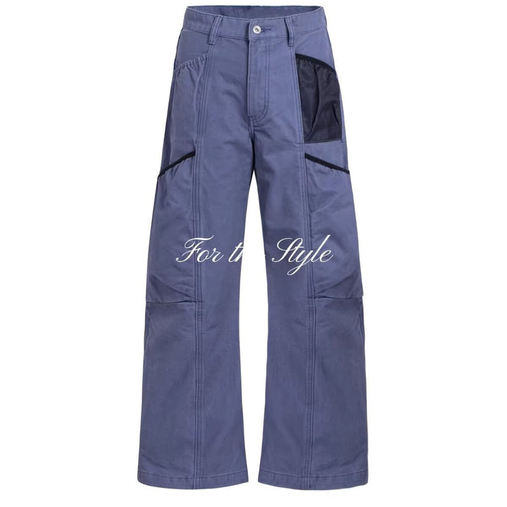 Damen Utility-Cargo-Hose mit weitem Bein, Mehrfach‑Taschen & Mesh‑Einsatz Echoarchiv