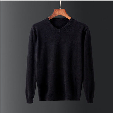 Herren eleganter V-Ausschnitt Pullover aus feiner Wolle Echoarchiv