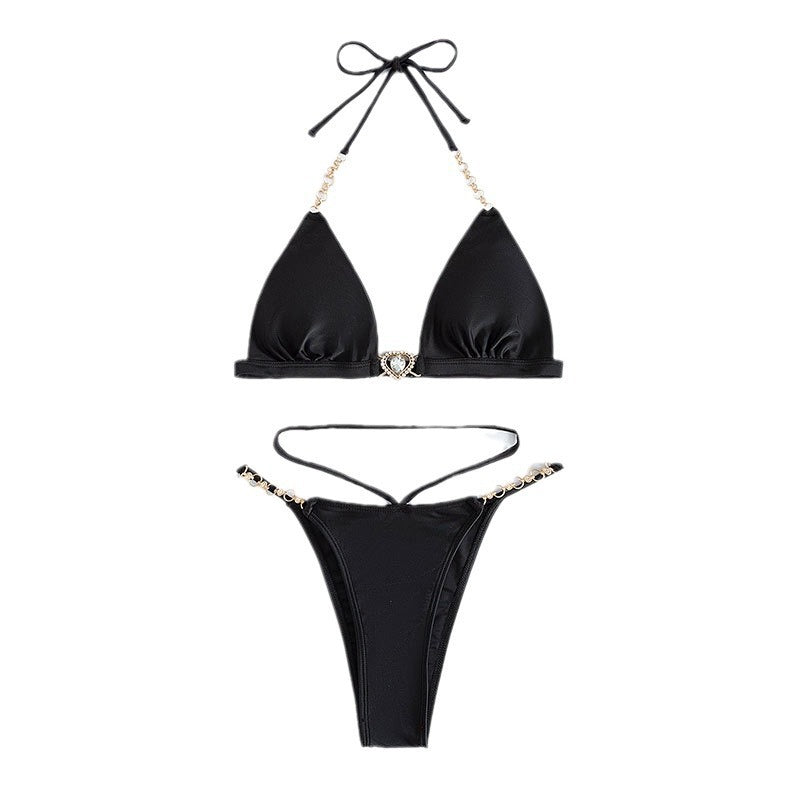 Damen Triangel-Bikini mit verstellbaren Trägern und glamourösem Schmuckbesatz Echo Archiv
