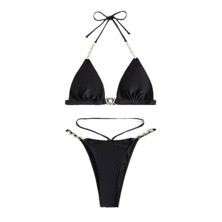 Damen Triangel-Bikini mit verstellbaren Trägern und glamourösem Schmuckbesatz Echo Archiv
