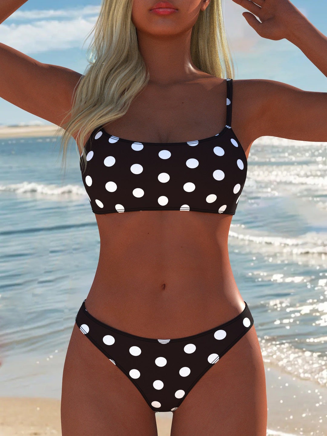 Damen Bikini-Set mit modischem Punktdesign und verstellbaren Trägern Echo Archiv