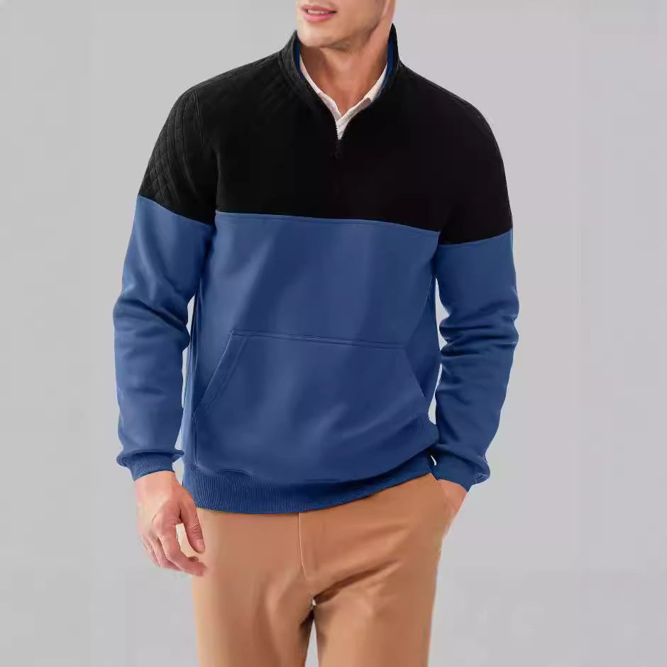 Herren Sportiver Pullover mit Stehkragen und Taschen Echoarchiv