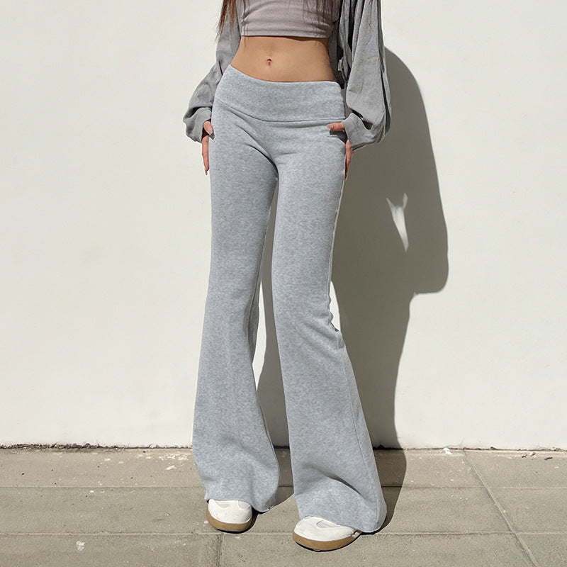Damen nan weiche Highwaist Yoga-Schlaghose mit ausgestelltem Bein und Stretchbund Echo Archiv