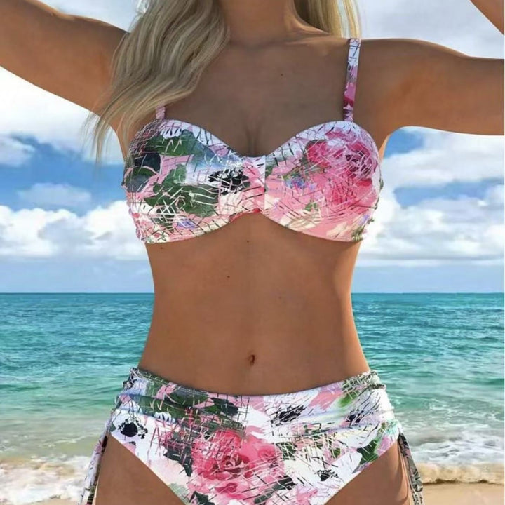 Damen Bikini-Set mit geschmeidigem Oberteil und hoch taillierter Hose Echo Archiv