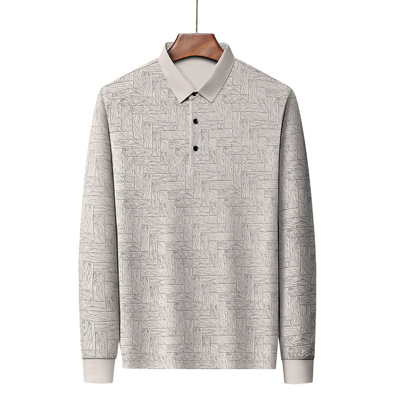 Herren modisches Polohemd mit raffiniertem Strukturdesign und eleganter Knopfleiste Echoarchiv